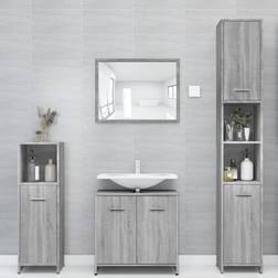 vidaXL Armadietto Bagno Grigio Sonoma 30x30x183.5 cm