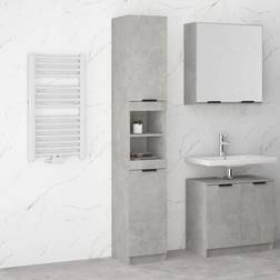 vidaXL Armario De Baño Contrachapada Gris Hormigón 32 x 34 x 188.5 cm