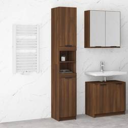 vidaXL Armadietto Bagno Rovere Marrone 32 x 34 x 188.5 cm Legno Multistrato Cod MXL 46055