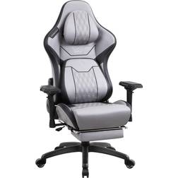 Dowinx Gaming Chair with Footrest, Ergonomic Computer Chair with Comfortable Headrest and Lumbar Support, Game Office Chair for Adults Pu Leather