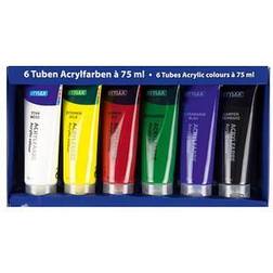 Stylex, Künstlerfarbe Bastelfarbe, Acrylfarben 6er Set Mehrfarbig, 75 ml