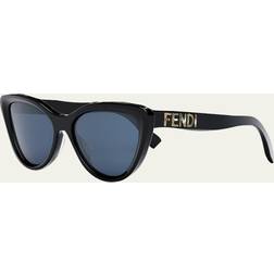 Fendi Glamour Cat-Eye Solbriller - Blå Linser