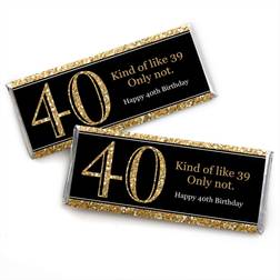 Adult 40th Birthday Gold Candy Bar Wrappers Birthday Party Favors 24 Ct Gold