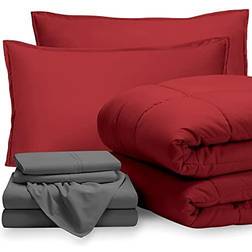 Bare Home Bedding Set Bedspread Red, Gray