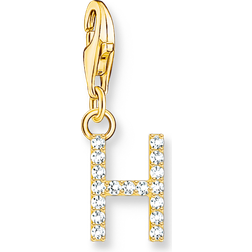 Thomas Sabo Charm-hängsmycke bokstaven med vita stenar guldpläterad