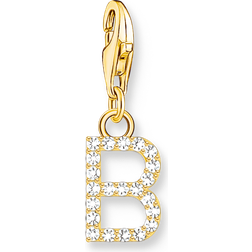 Thomas Sabo Charm-hängsmycke bokstaven med vita stenar guldpläterad
