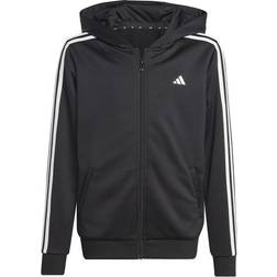 Adidas Essentials 3-Stripes Full-Zip Felpa Ragazzi Nero