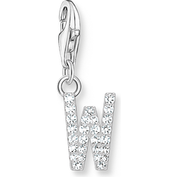 Thomas Sabo Silver Zirconia Letter W Charm