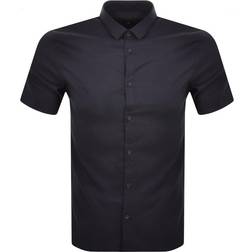 Armani Exchange Kurzärmeliges Stretchhemd - Schwarz
