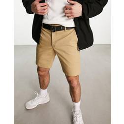 Calvin Klein Beige shorts med bælte slim fit-Neutral Travertine