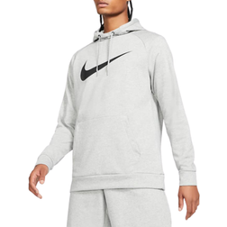 NIKE Dry Graphic Dri-Fit Fitness Pullover Hoodie Men's - Dark Grey Heather/Black