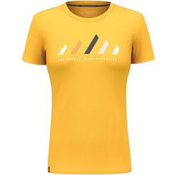 Salewa W Pure Stripes Dryton T-shirt - Yellow/Gold