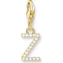 Thomas Sabo Gold Plated Zirconia Letter Z Charm