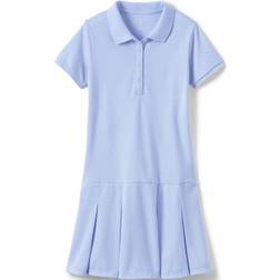 Lands End School Uniform Girls Plus Short Sleeve Mesh Polo Dress at the Knee