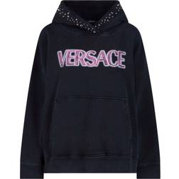 Versace Studded Logo Hoodie - Sort