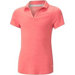 Puma Girls Cloudspun Coast Halbarm Polo koralle