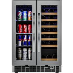 KoolMore 24 21 Bottles & Dual Zone Freestanding/Built-In Silver, Black