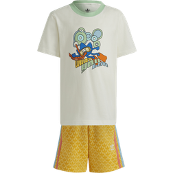 Adidas Boys Preschool Treffy T-Shirt Set Boys' Preschool White/Orange