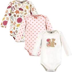 Hudson Baby Infant Girl Cotton Long-Sleeve Bodysuits 3-pack - Fall Squirrel