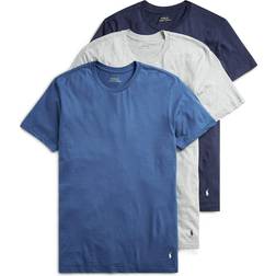 Polo Ralph Lauren Men's Slim Fit Wicking Crew Undershirts 3-pack - Andover Heather/Cruise Navy/Bali Blue/White