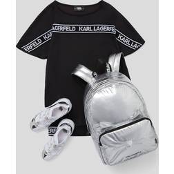 Karl Lagerfeld Girls' Logo Sweatshirt Dress, unisex, Black, 14Y