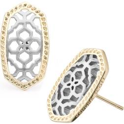 Kendra Scott Openwork Oval Stud Earrings Silver