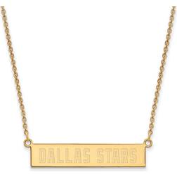 LogoArt Women's Dallas Stars Gold Plated Bar Necklace