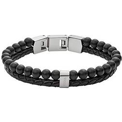 Fossil Vintage Casual Multi-Strand Bracelet - Silver/Black