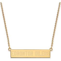 LogoArt Women's Edmonton Oilers Gold Plated Bar Necklace