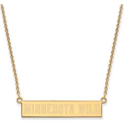 LogoArt Women's Minnesota Wild Gold Plated Bar Necklace