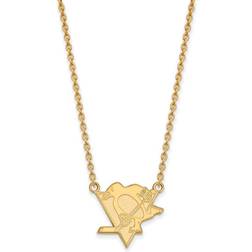 LogoArt Women's Pittsburgh Penguins Gold Plated Pendant Necklace