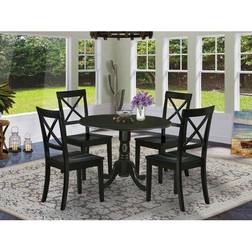 East West Furniture DLBO5-BLK-W 5 Dining Set