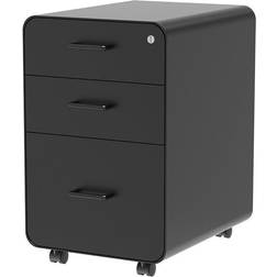 Monoprice Round Corner 3-Drawer File Cabinet Black Cómoda