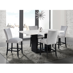 Picket House Furnishings Willow White Marble 5PC Dining Set