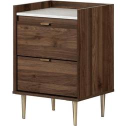 South Shore Hype 2 Natural Walnut Bedside Table 16.2x19.2"