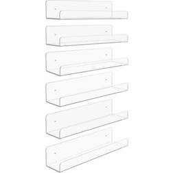 Sorbus 0.12 0.59 Acrylic Ledge, Floating Rack Organizer 6-Pack Wall Shelf