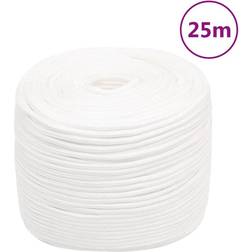 vidaXL Corde de Bateau Corde de Levage Câble d'Amarrage Ancrage Navire Lignes de Gréement Corde à Linge Blanc Complet 10 mm 25 m Polypropylène