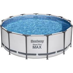Bestway Kit de piscine complet Steel Pro MAX Frame Pool, avec pompe de filtration, Ø 396 x 122 cm Gris$9d9d9d