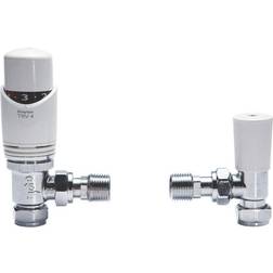 Drayton TRV4 White 15mm Angled with Lockshield