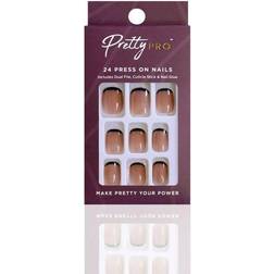 Pretty Pro Pro False Press On Nails Skinny Tip 24 Pieces