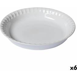 Pyrex Molde Para Tartas Supreme Blanco Cerámica Vidrio Templado 25.5 x 25.5 x 4 cm 6 Unidades Bandejade Horno