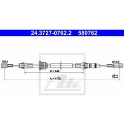 ATE 24.3727-0762.2 Cable de Freno de Mano 1175 Renault Master 2 Pritsche/Fahrgestell