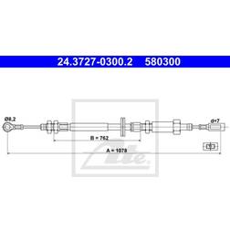ATE Seilzug, Feststellbremse vorne 24.3727-0300.2