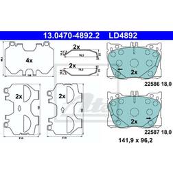 ATE 13.0470-4892.2 Kit Pastiglie Freno