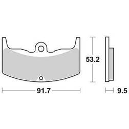 TRW Lucas Bremsbeläge organisch MCB543 91,7x53,2x9,5mm