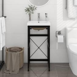 vidaXL Estructura De Baño Con Lavabo Incorporado Hierro Negro