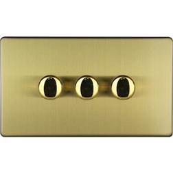 Varilight 3 Gang Dimmable Switch Brushed Brass