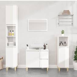 vidaXL Armario De Baño Madera Contrachapada Blanco 65x33x60 cm