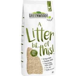 Greenwoods Greenwoods Plant Fibre Natural Clumping Litter Economy Pack: 30L