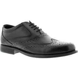 Business Class Mens Black Classic Toe Cap Brouge Style Shoes